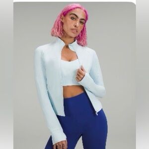 lululemon athletics Nulu cropped define jacket Light Blue Zip-Up Hoodie